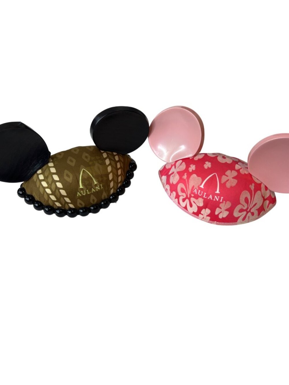 Lot 2 Disney Aulani Resort Mouse Ear Hats Pink Brown Flaws Read!